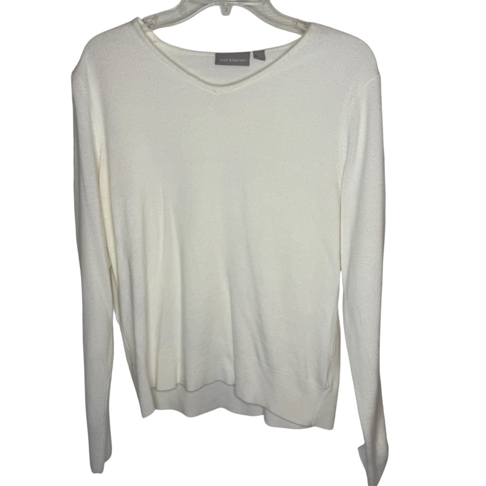 White Croft and Barrow Cream Lightweight Sweater NWOT Women XL